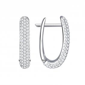 Серьги из белого золота ТД Эстет 01С125351 с фианитом 01С125351 фото