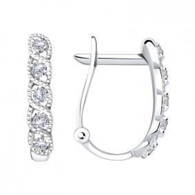 Серьги из белого золота ТД Эстет 01С125551 с фианитом 01С125551 фото