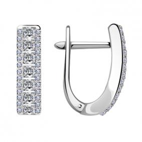 Серьги из белого золота ТД Эстет 01С125948 с фианитом 01С125948 фото