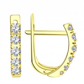 Серьги из лимонного золота ТД Эстет 01С131117 с фианитом 01С131117 фото