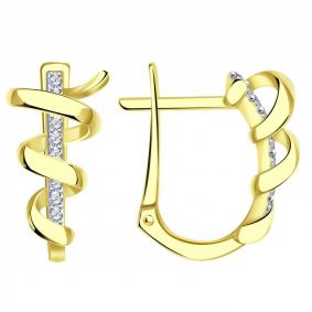 Серьги из лимонного золота ТД Эстет 01С1311615 с фианитом 01С1311615 фото