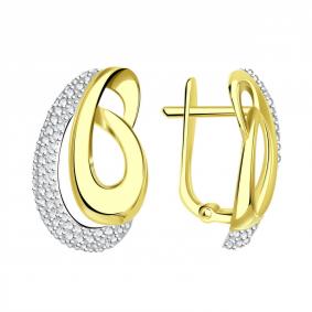 Серьги из лимонного золота ТД Эстет 01С1313118Р с фианитом 01С1313118Р фото