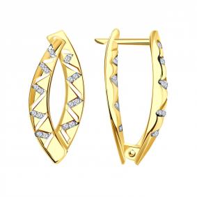 Серьги из лимонного золота ТД Эстет 01С1313239Р с фианитом 01С1313239Р фото