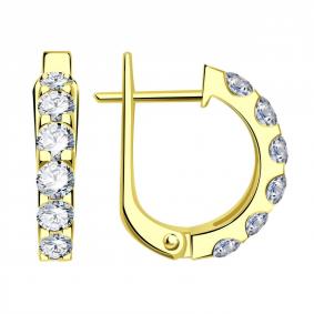 Серьги из лимонного золота ТД Эстет 01С1313917 с фианитом 01С1313917 фото