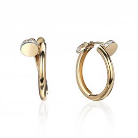 Золотые серьги ТД Эстет 01С1314116SР с фианитом 01С1314116SР фото