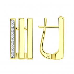 Серьги из лимонного золота ТД Эстет 01С1314376Р с фианитом 01С1314376Р фото
