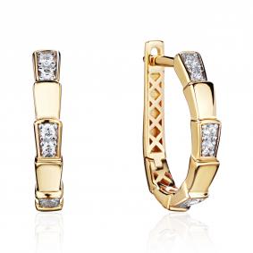 Серьги из лимонного золота ТД Эстет 01С1315189 с фианитом 01С1315189 фото