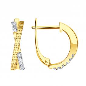 Серьги из лимонного золота ТД Эстет 01С1315389Р с фианитом 01С1315389Р фото