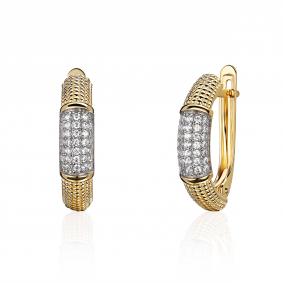 Серьги из лимонного золота ТД Эстет 01С1315390Р с фианитом 01С1315390Р фото