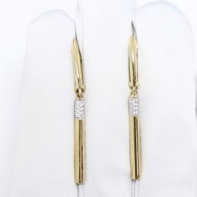 Серьги из лимонного золота ТД Эстет 01С1315651Р с фианитом 01С1315651Р фото