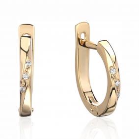 Серьги из лимонного золота ТД Эстет 01С137307 с фианитом 01С137307 фото