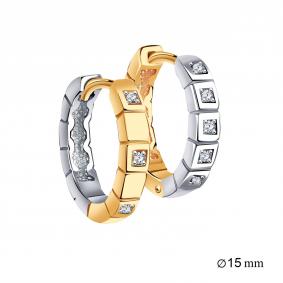 Золотые серьги ТД Эстет 01С168426 с фианитом 01С168426 фото