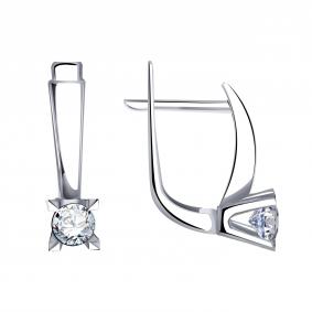 Серьги из платины 585 ТД Эстет с фианитом 01С1914679-585 01С1914679-585 фото