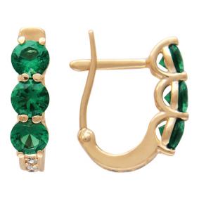 Золотые серьги ТД Эстет 01С215142 с фианитом 01С215142 фото