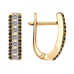 Золотые серьги ТД Эстет 01С215948-5 с фианитом 01С215948-5 фото