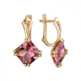 Золотые серьги ТД Эстет 01С219800-1 с ситаллом 01С219800-1 фото