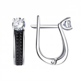 Серьги из белого золота ТД Эстет 01С225356-1 с фианитом 01С225356-1 фото