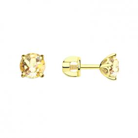 Серьги из лимонного золота ТД Эстет 01С2310886-2 с Swarovski 01С2310886-2 фото