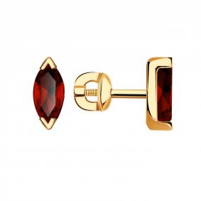 Золотые серьги ТД Эстет 01С3113961-3 с гранатом 01С3113961-3 фото