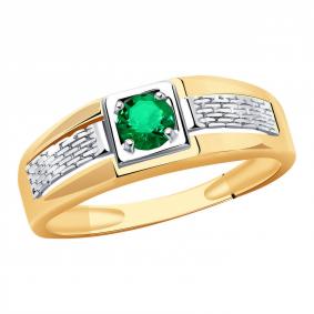 Золотое кольцо ТД Эстет 01Т2112492Р-1 с гидротермальным изумрудом 01Т2112492Р-1 фото