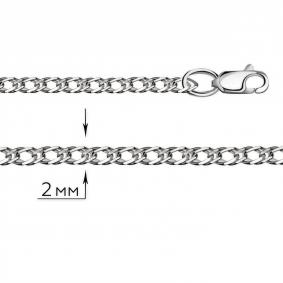 Цепь плетение Двойной Ромб из белого золота ТД Эстет 01Ц7200340 01Ц7200340 фото
