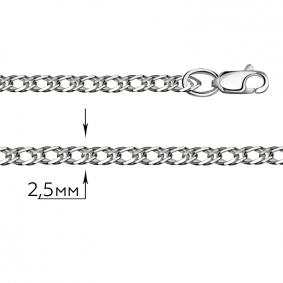 Цепь плетение Двойной Ромб из белого золота ТД Эстет 01Ц7200350 01Ц7200350 фото