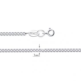 Цепь плетение Панцирное из белого золота ТД Эстет 01Ц7200835 01Ц7200835 фото