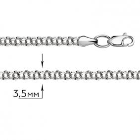 Цепь плетение Бисмарк из белого золота ТД Эстет 01Ц720097 01Ц720097 фото
