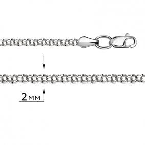 Цепь плетение Бисмарк из белого золота ТД Эстет 01Ц7201235 01Ц7201235 фото