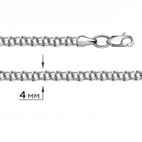 Цепь плетение Бисмарк из белого золота ТД Эстет 01Ц720144 01Ц720144 фото