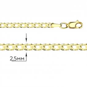 Цепь плетение Двойной Ромб из лимонного золота ТД Эстет 01Ц7300340 01Ц7300340 фото