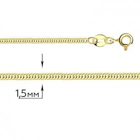 Цепь плетение Двойное панцирное из лимонного золота ТД Эстет 01Ц7300530 01Ц7300530 фото