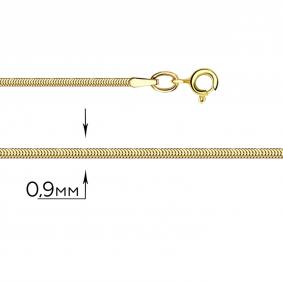 Цепь плетение Снейк (Тонда) из лимонного золота ТД Эстет 01Ц7300725 01Ц7300725 фото