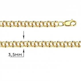 Цепь плетение Бисмарк из лимонного золота ТД Эстет 01Ц730132 01Ц730132 фото