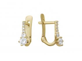Серьги из лимонного золота ТД Эстет 01С135831 с фианитом 01С135831 фото