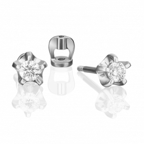 Серьги из белого золота Platina 02-0062-00-101-1120-30 с бриллиантом 02-0062-00-101-1120-30 фото