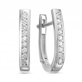 Серьги из белого золота ERA Jewellery 02-01330-03-001-01-03 с бриллиантом 02-01330-03-001-01-03 фото