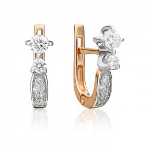 Серьги из комбинированного золота Platina 02-0237-00-501-1111-38 с фианитом 02-0237-00-501-1111-38 фото
