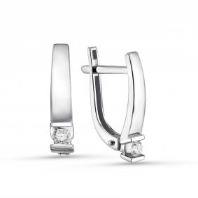 Серьги из белого золота ERA Jewellery 02-02371-03-001-07-03 с бриллиантом 02-02371-03-001-07-03 фото