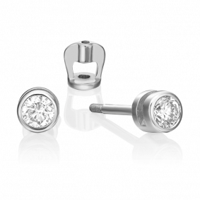 Серьги из белого золота Platina 02-0256-00-101-1120-30 с бриллиантом 02-0256-00-101-1120-30 фото
