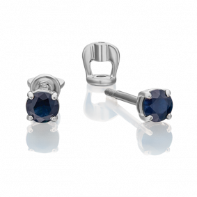 Серьги из белого золота Platina 02-0260-00-102-1120-30 с сапфиром 02-0260-00-102-1120-30 фото