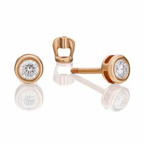 Золотые серьги Platina 02-0261-00-101-1110-30 с бриллиантом 02-0261-00-101-1110-30 фото