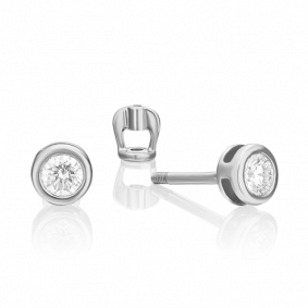 Серьги из белого золота Platina 02-0262-00-101-1120-30 с бриллиантом 02-0262-00-101-1120-30 фото