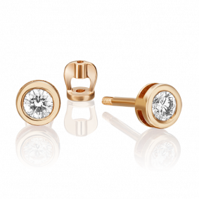 Золотые серьги Platina 02-0279-00-101-1110-30 с бриллиантом 02-0279-00-101-1110-30 фото