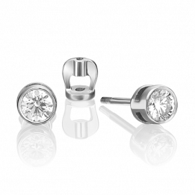 Серьги из белого золота Platina 02-0280-00-101-1120-30 с бриллиантом 02-0280-00-101-1120-30 фото