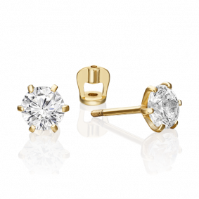 Серьги из лимонного золота Platina 02-0289-00-501-1130-38 с фианитом 02-0289-00-501-1130-38 фото