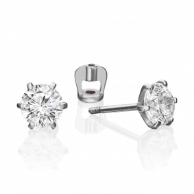 Серьги из белого золота Platina 02-0290-00-501-1120-38 с фианитом 02-0290-00-501-1120-38 фото