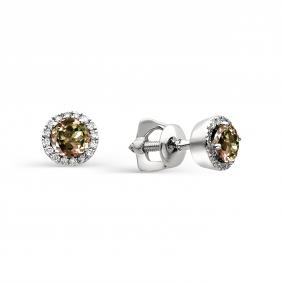 Серебряные серьги АЛЬКОР 02-0293/00СТ-00 с султанитом 02-0293/00СТ-00 фото