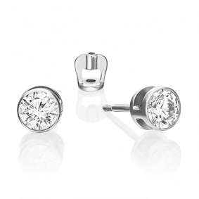 Серьги из белого золота Platina 02-0296-00-101-1120-30 с бриллиантом 02-0296-00-101-1120-30 фото