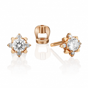 Золотые серьги Platina 02-0297-00-101-1110-30 с бриллиантом 02-0297-00-101-1110-30 фото